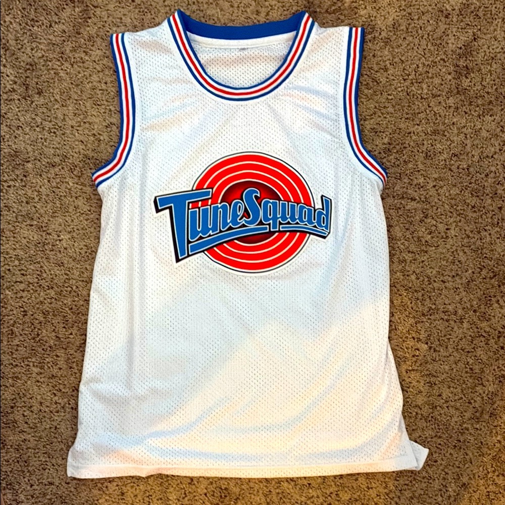 Jordan Tune Squad Mens Basketball Jersey - White and Blue